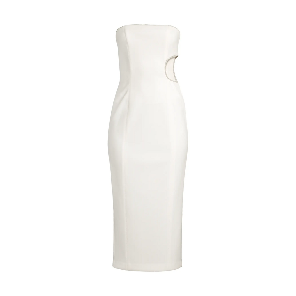 MISHA Icon Azzurra Cut-Out Strapless Dress in White